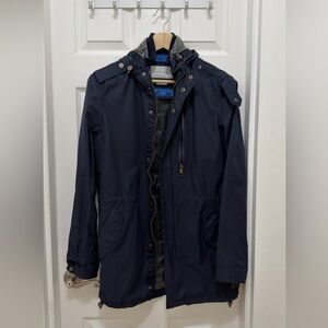 Zara Men's Dark Blue Raincoat